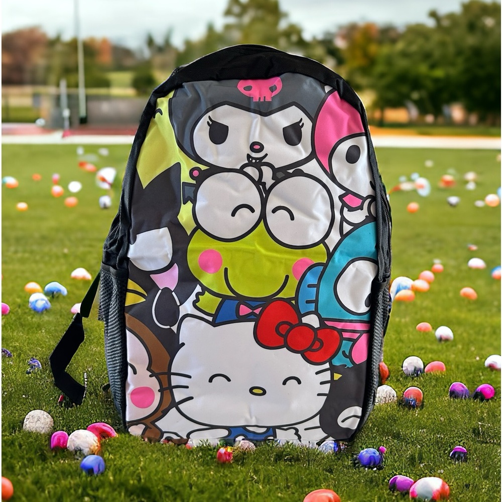 New Cute Hello Kitty Canvas Merch Backpack Lunch Pencil Case